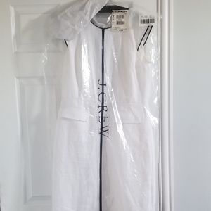 White linen work dress